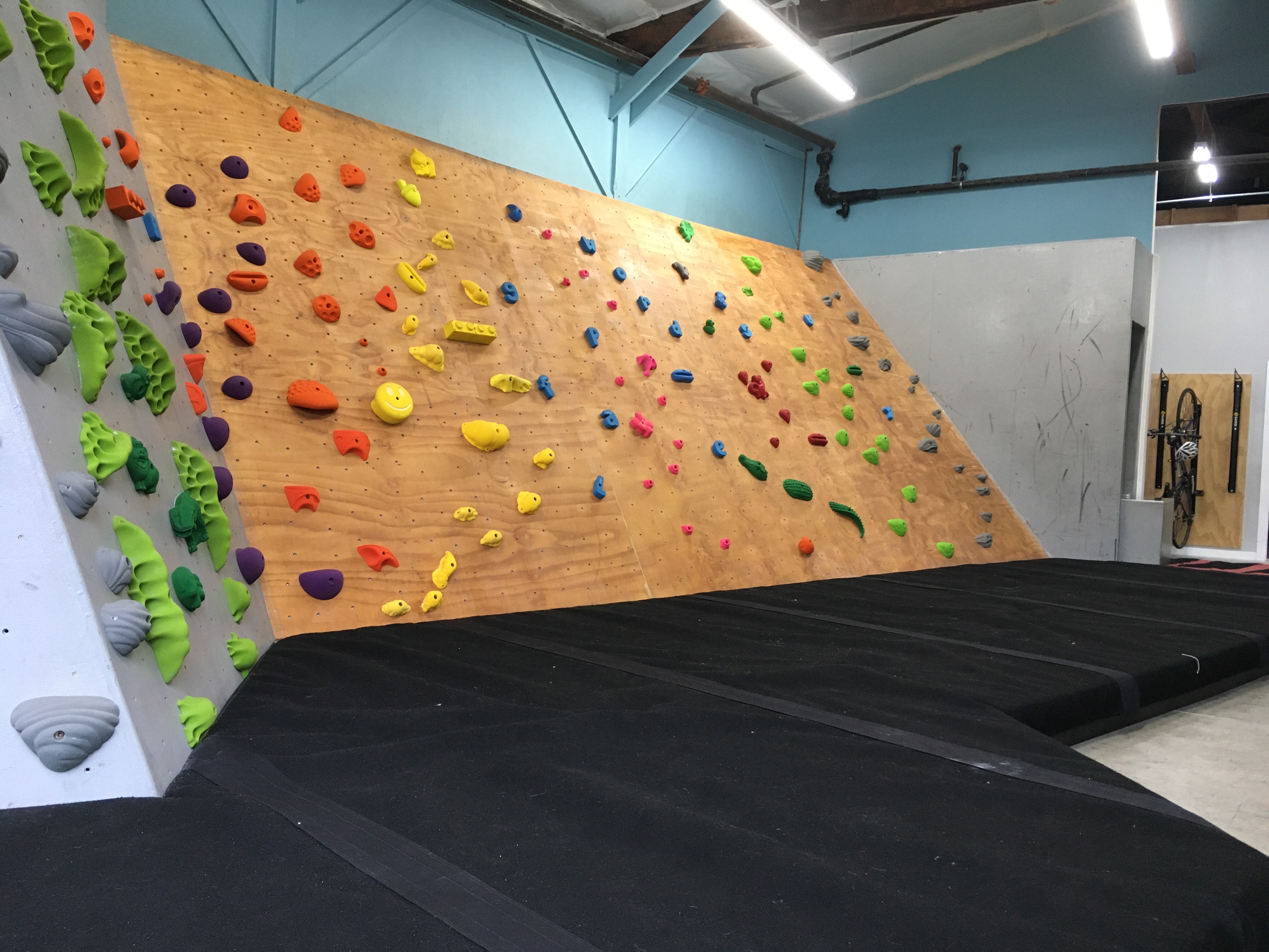 Part of the kids climbing area at elevation in Eugene.