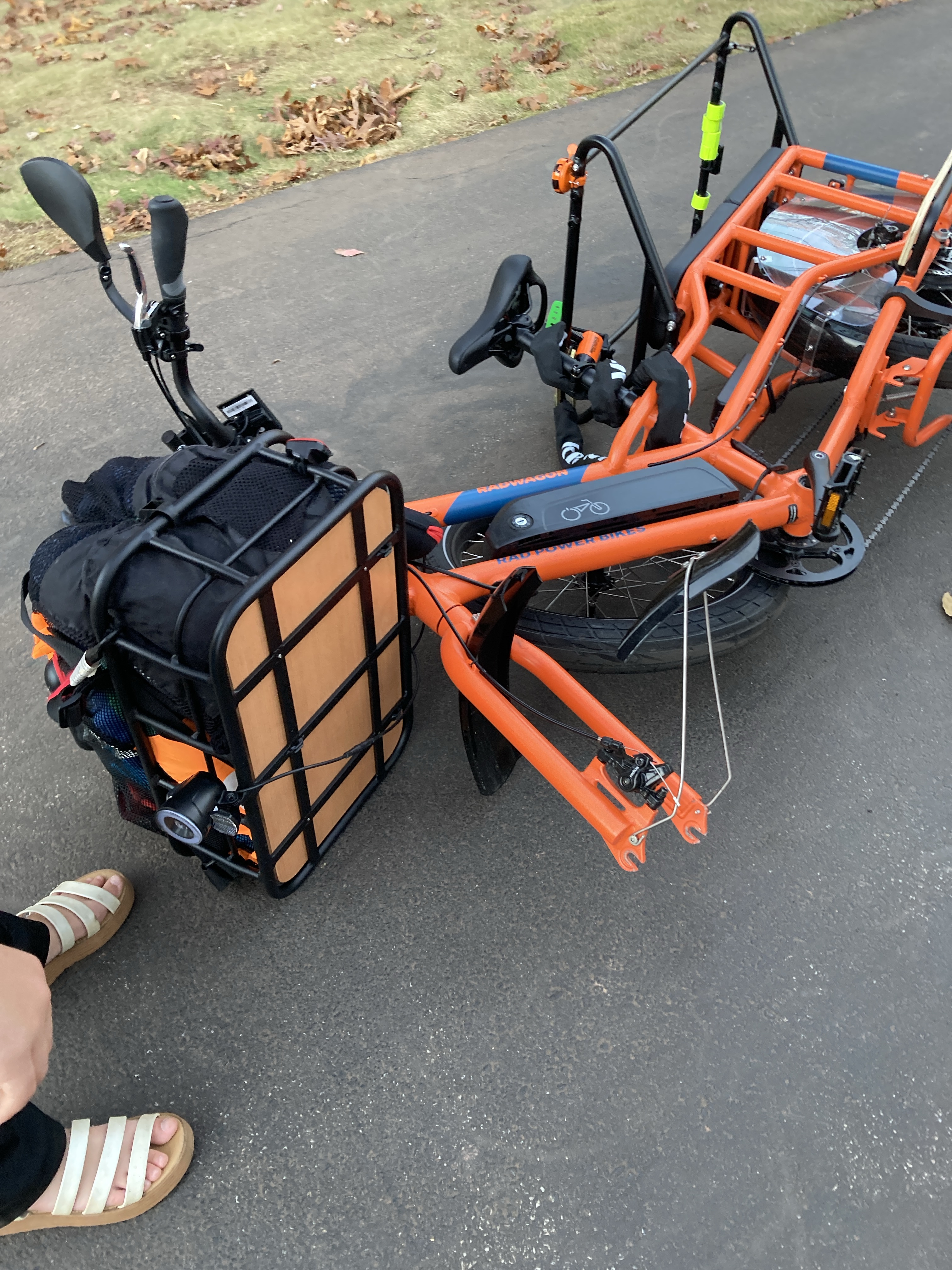 The front wheel ended up under the bike.