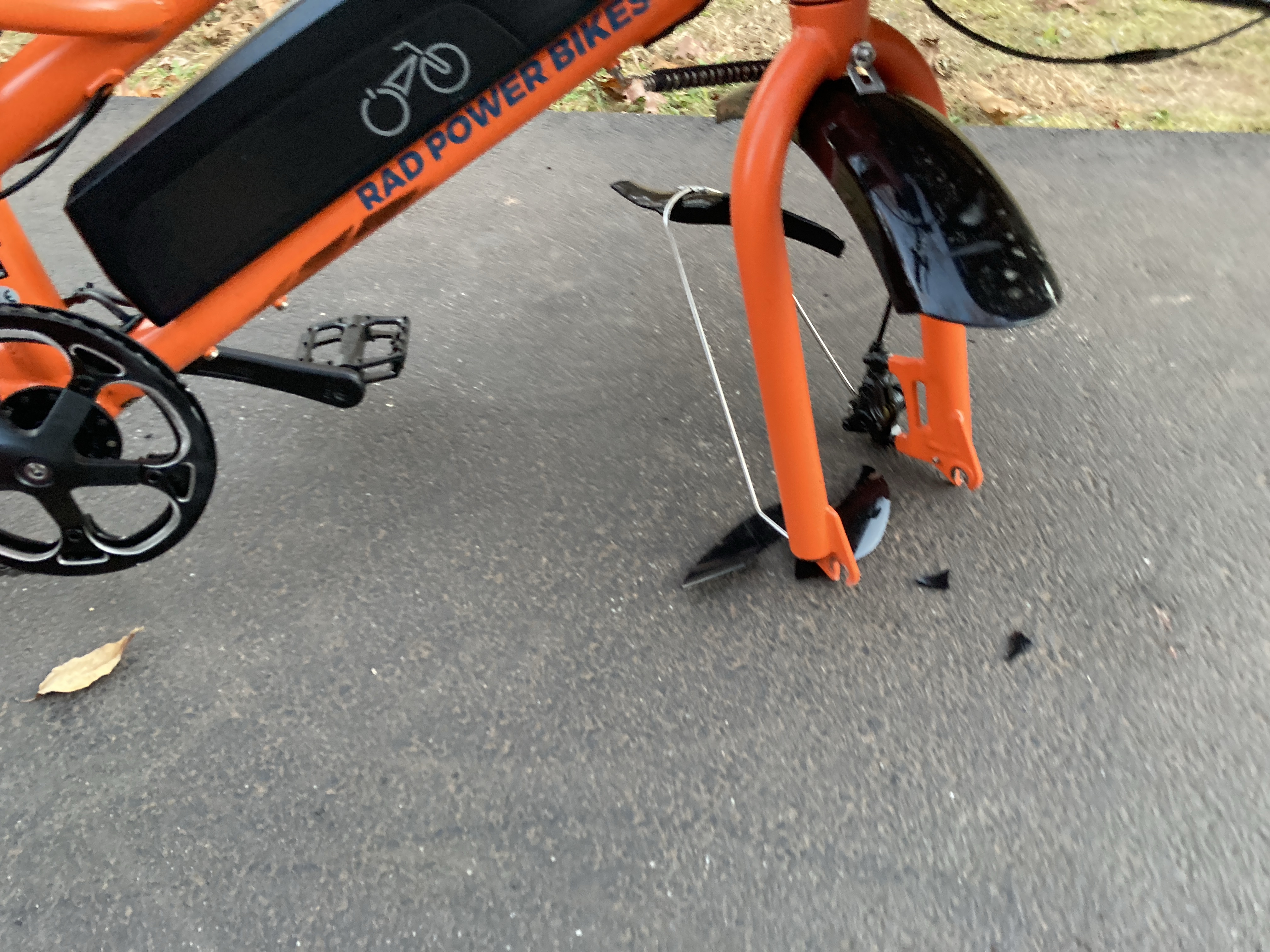 Demolished front fender