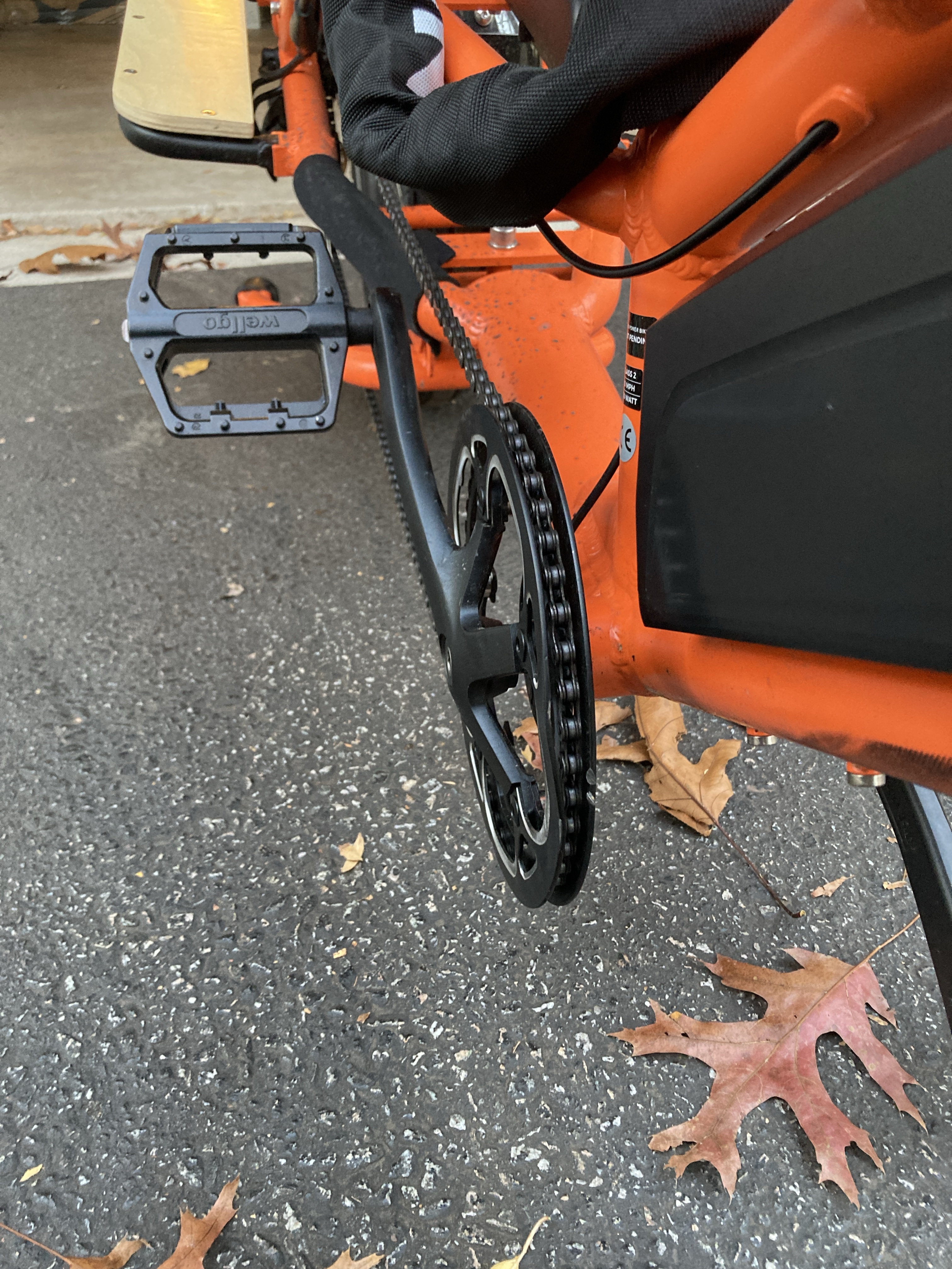Dented and bent front drive chain