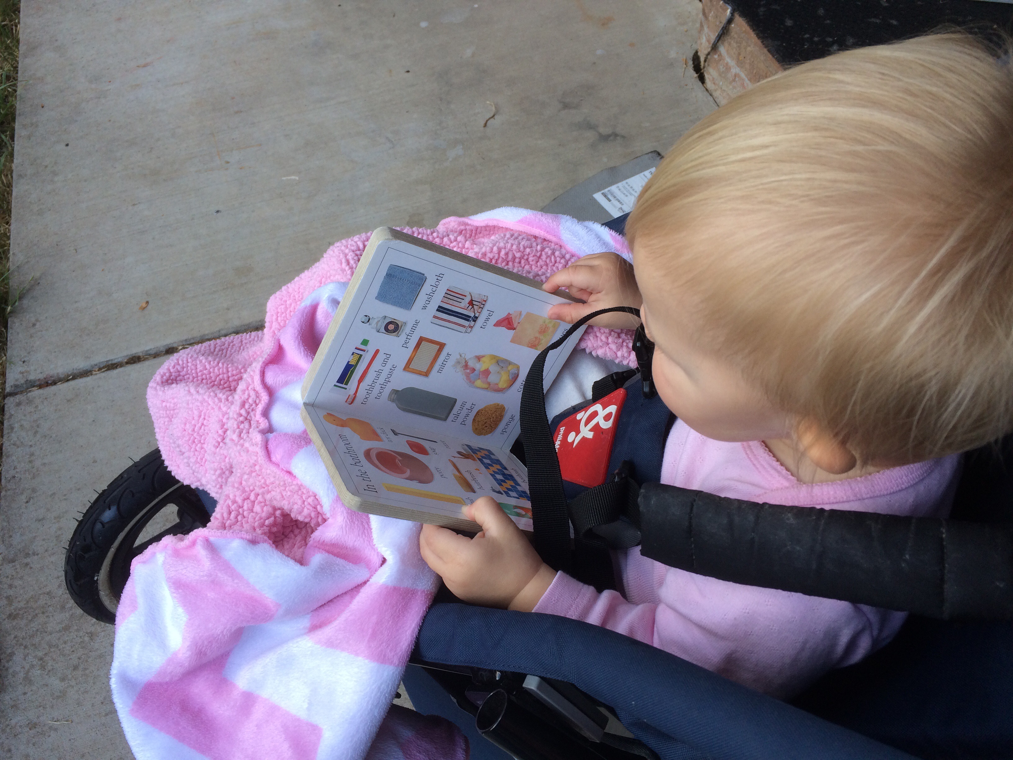 While reading she will sometimes babel to herself. 